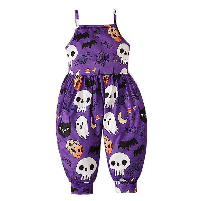 Kids Toddler Girls Boys Summer Casual Pumpkin Jumpsuit