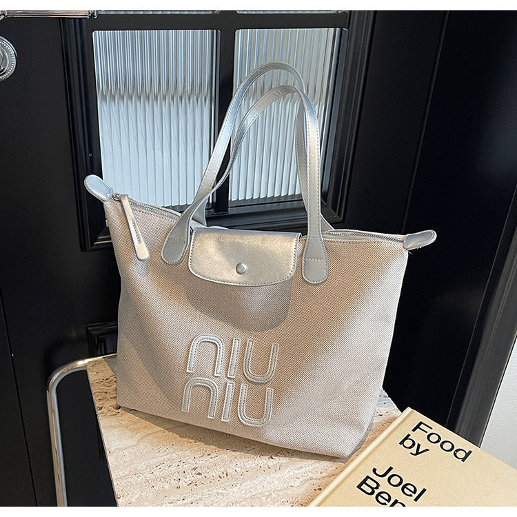 Summer Women Fashion Casual Letter Canvas Tote Bag