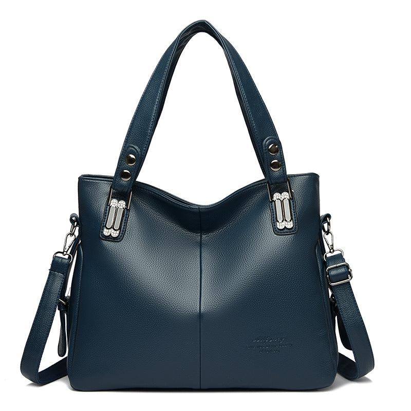 Sac à main en PU de grande capacité, décontracté et tendance, couleur unie, pour femmes