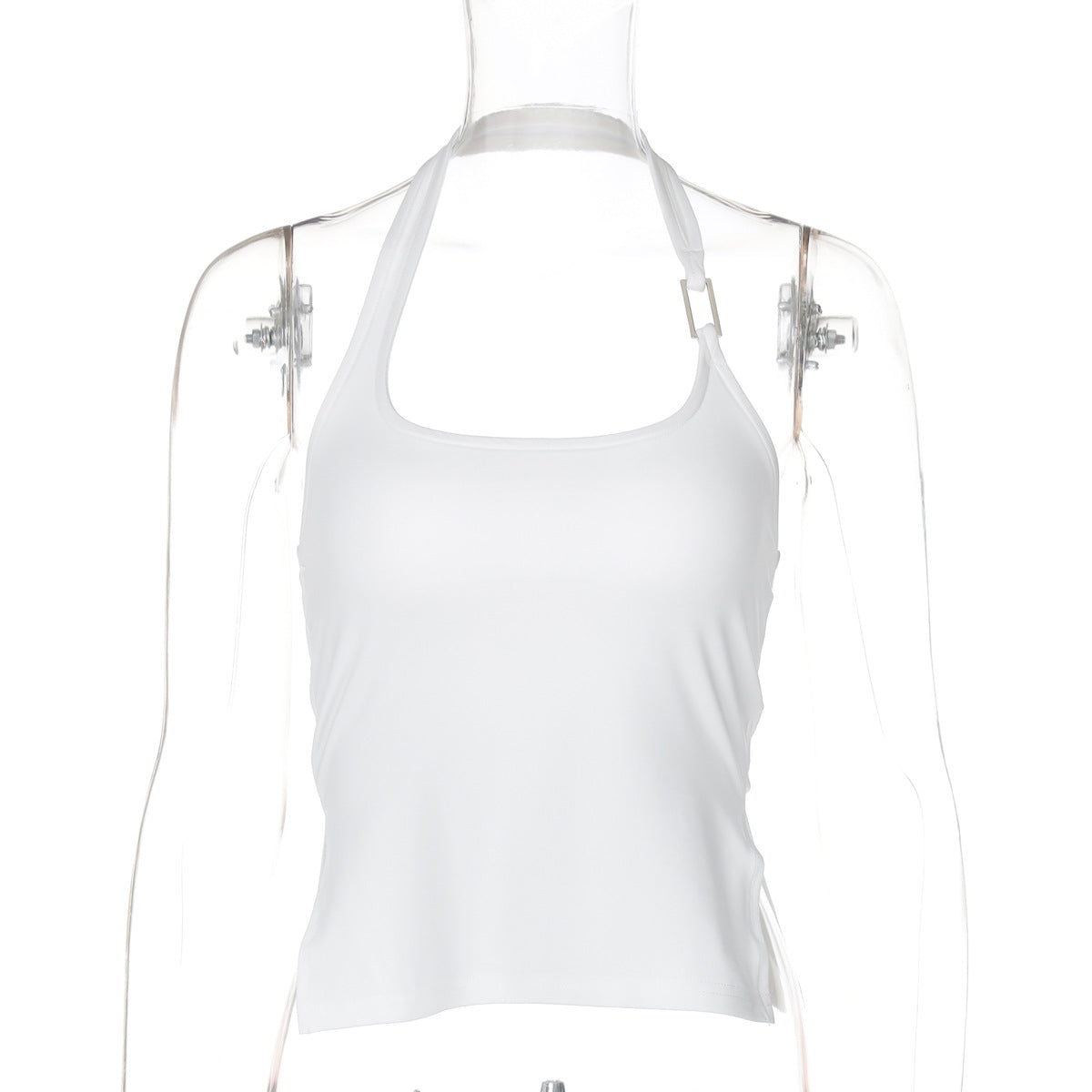 Women Fashion Sexy Solid Color Halter-Neck Top