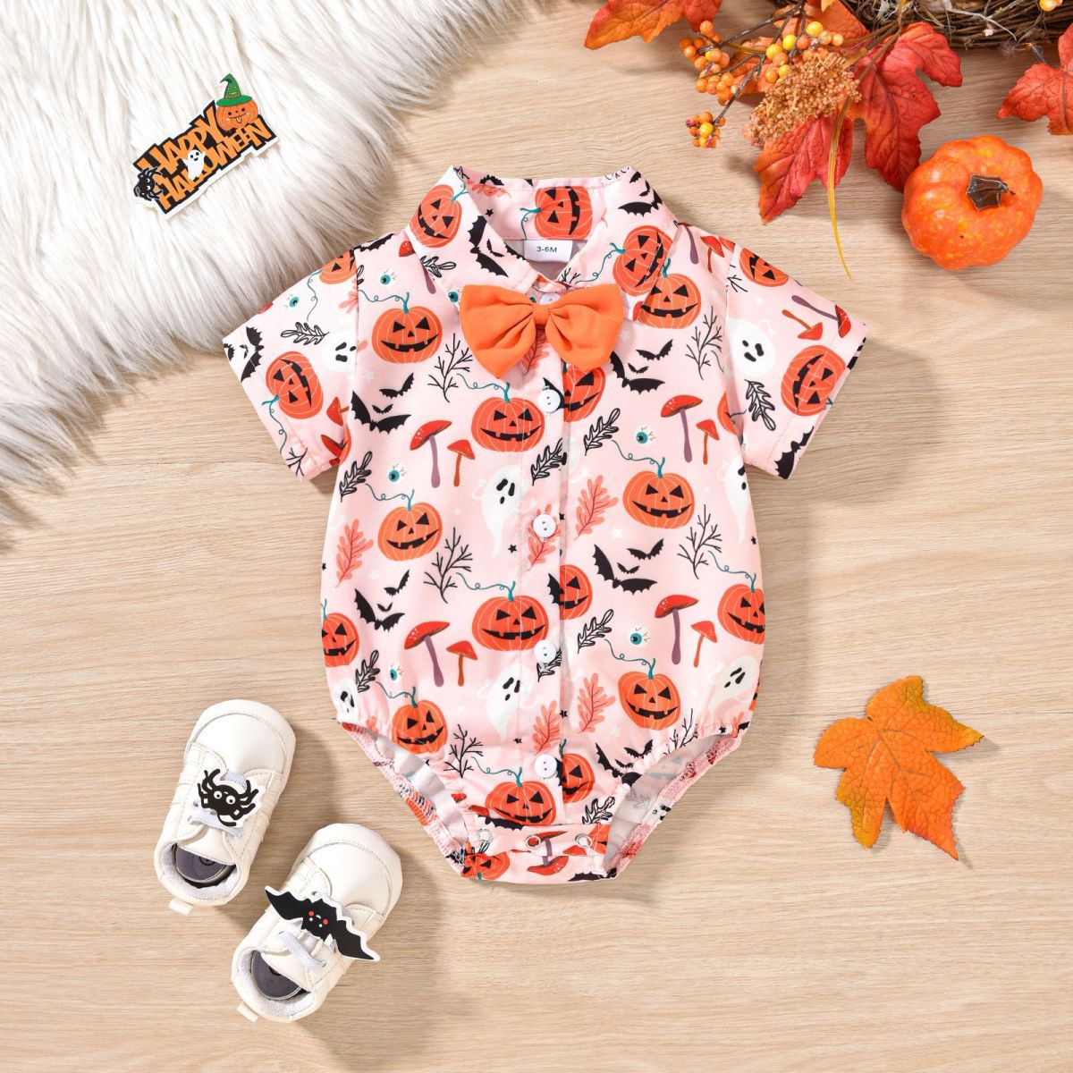 Pelele de manga corta para fiesta de Halloween para niños y bebés