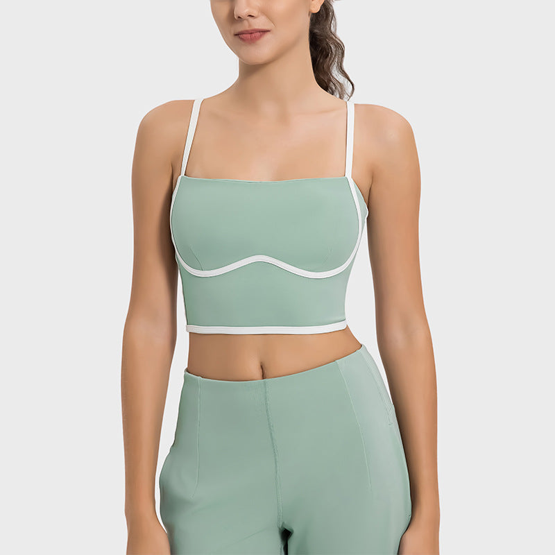Soutien-gorge de sport sexy à coutures contrastées pour femmes