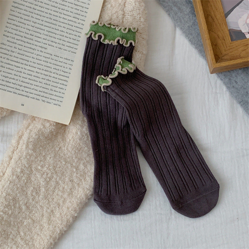 Fashion Distinctive Wood Ear Side Stockings