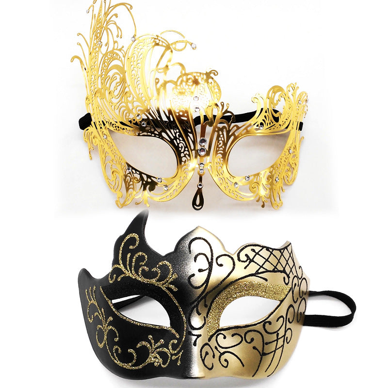 Masquerade Carnival Black Half Face Diamond Mask
