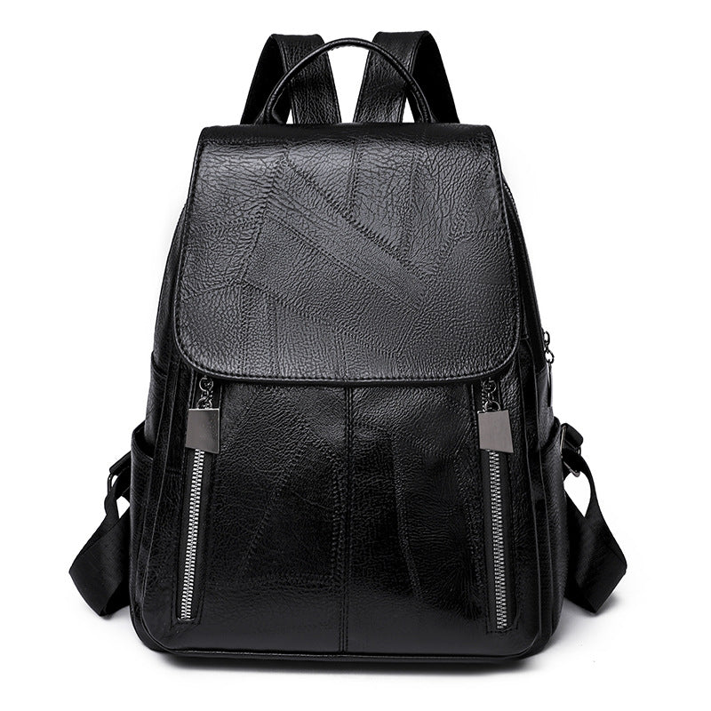 Women Large Capacity Retro Travel Leather Backpack