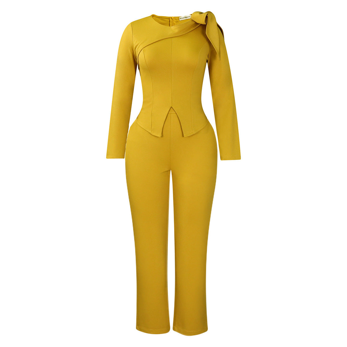 Women Fashion Elegant Solid Color Long Sleeve Set