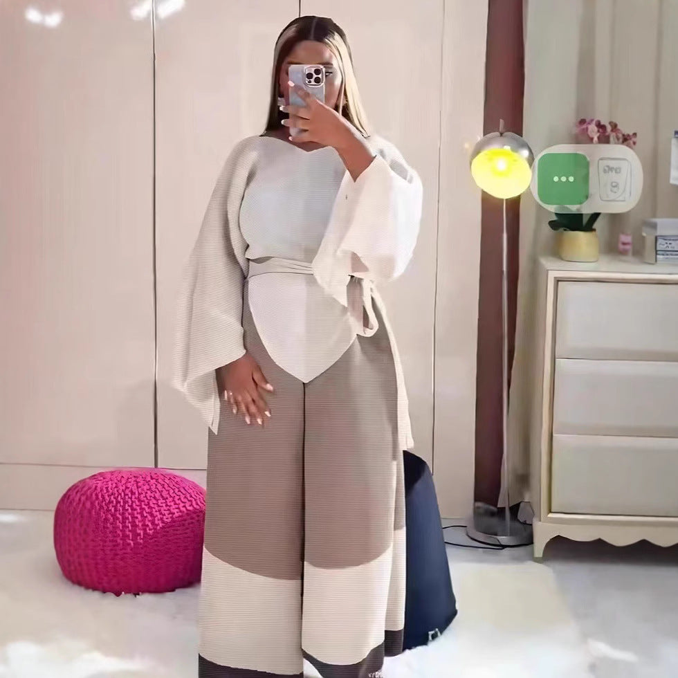 African Plus Size Women Casual Fashion Pants Set