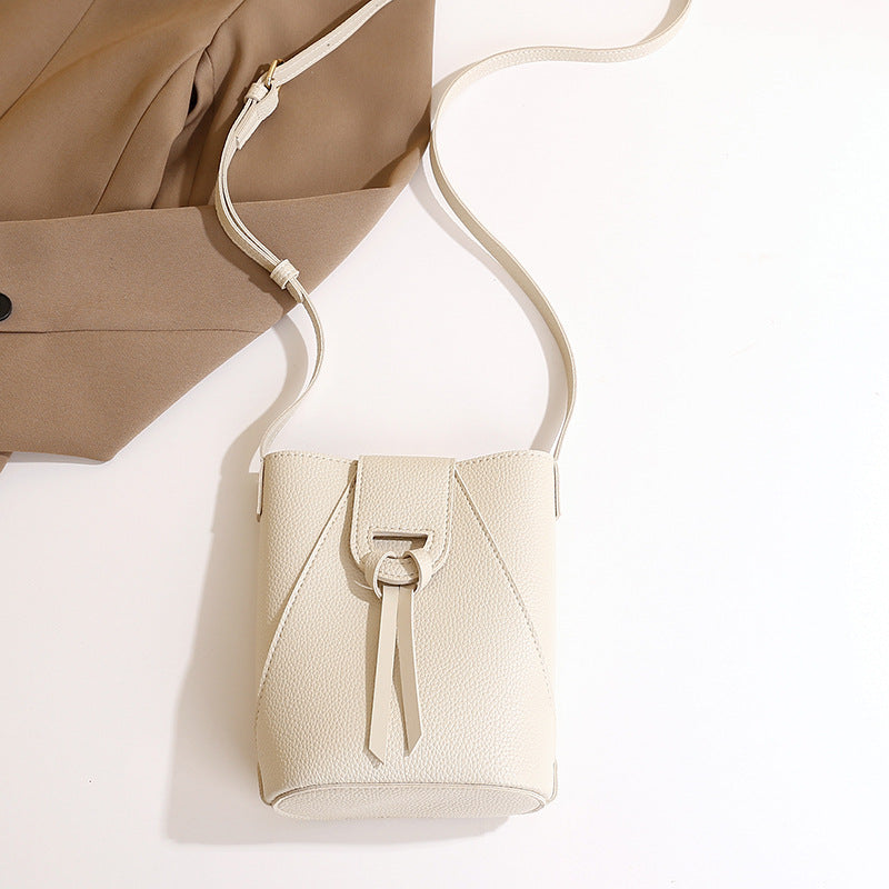 Women Soft Leather Solid Color Crossbody Phone Bag