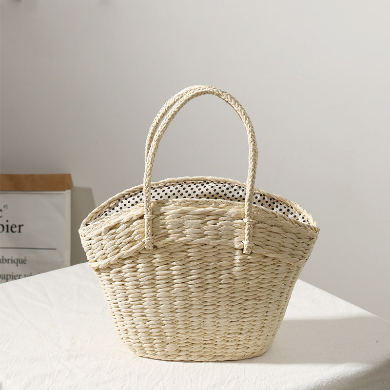 Bolso tote bohemio de paja tejida