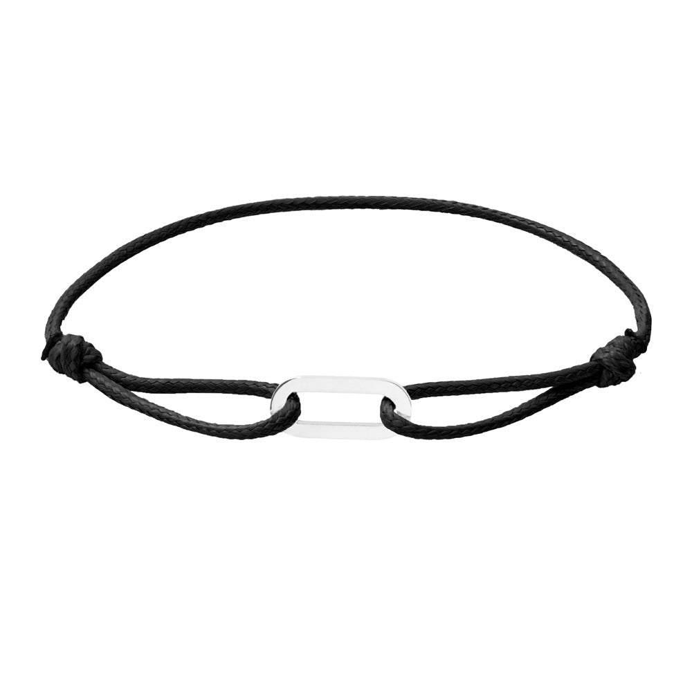 Women Fashion Simple Hand-Woven Single Ring Rope Adjustable Bracelet