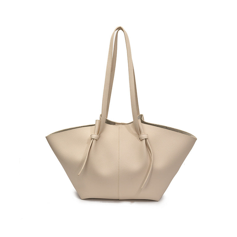 Bolso de mano plisado de color sólido informal de moda para mujer con gran capacidad