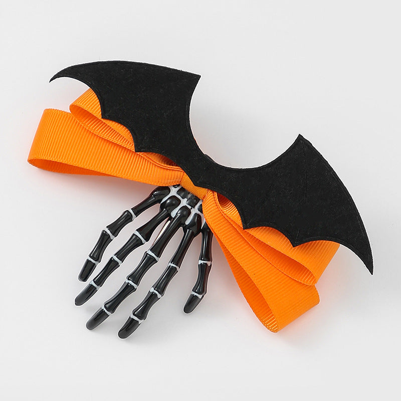 Pince à cheveux vintage amusante pour femme, motif fantôme, chauve-souris, nœud, Halloween