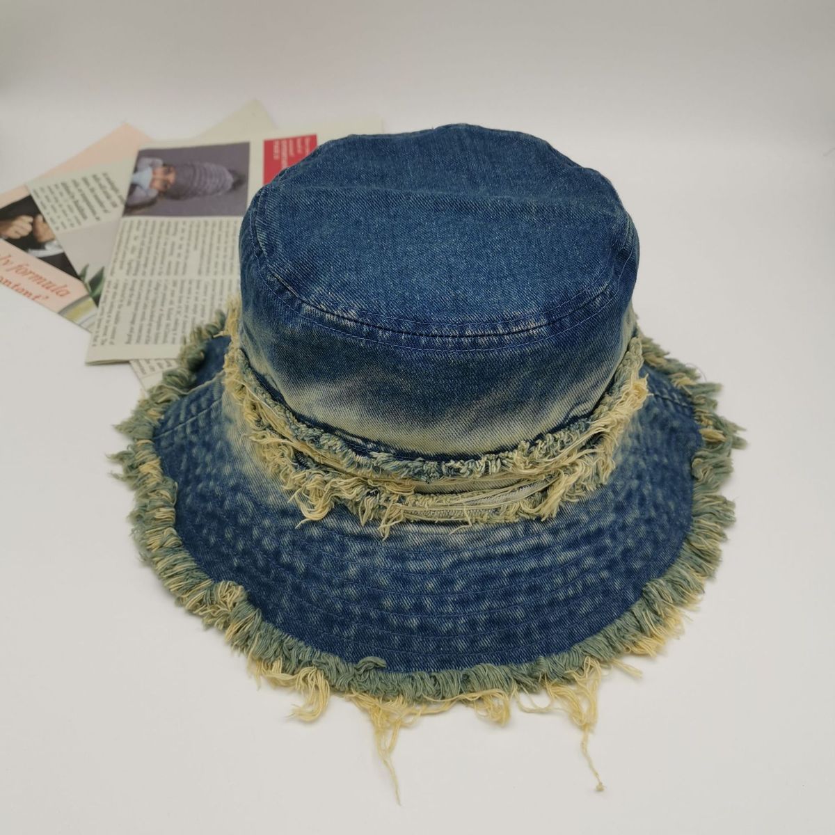 Chapeaux bobs rétro en denim pour femmes