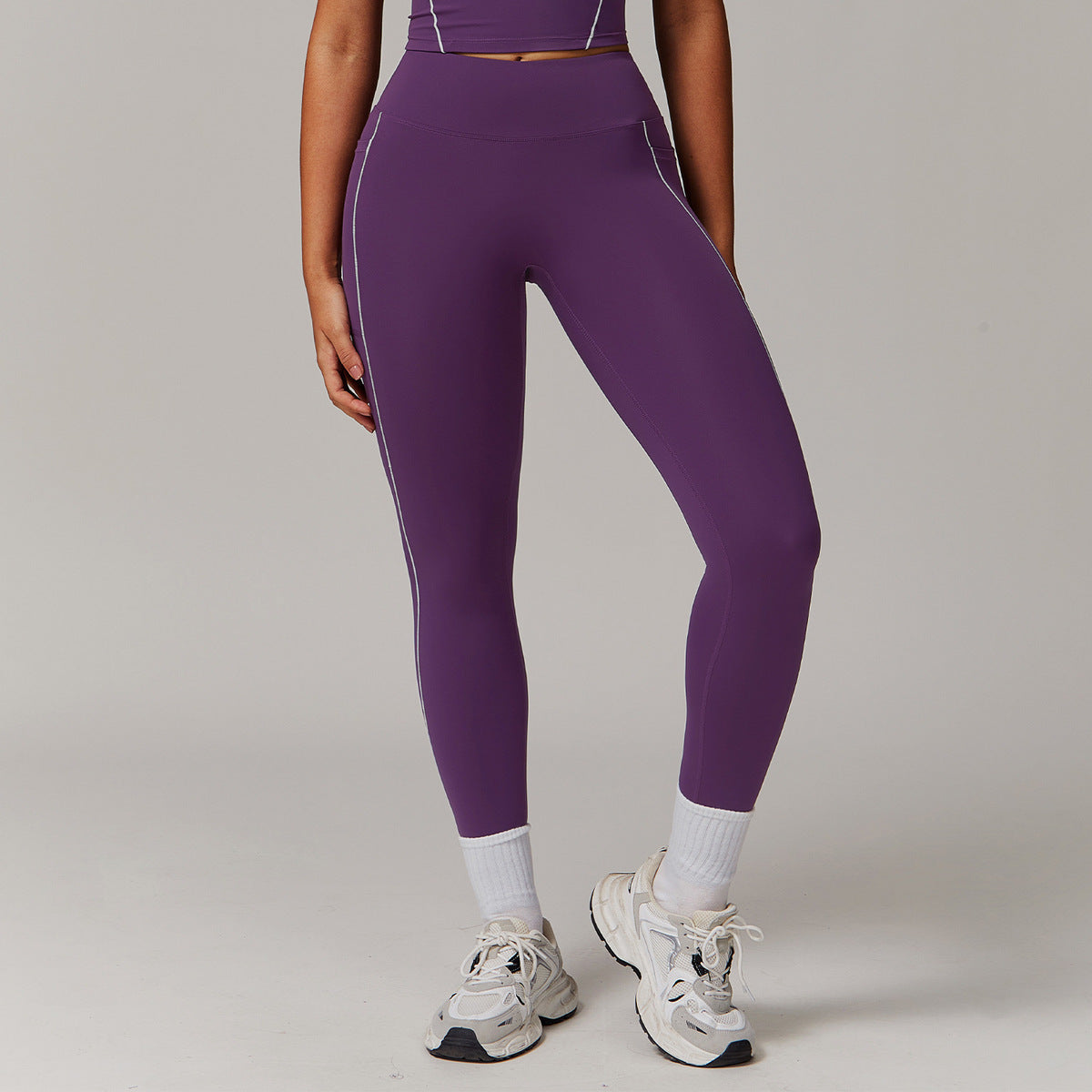 Leggings de sport taille haute à contraste de couleurs pour femmes