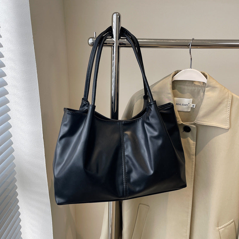 Grand sac fourre-tout décontracté de couleur unie pour femme