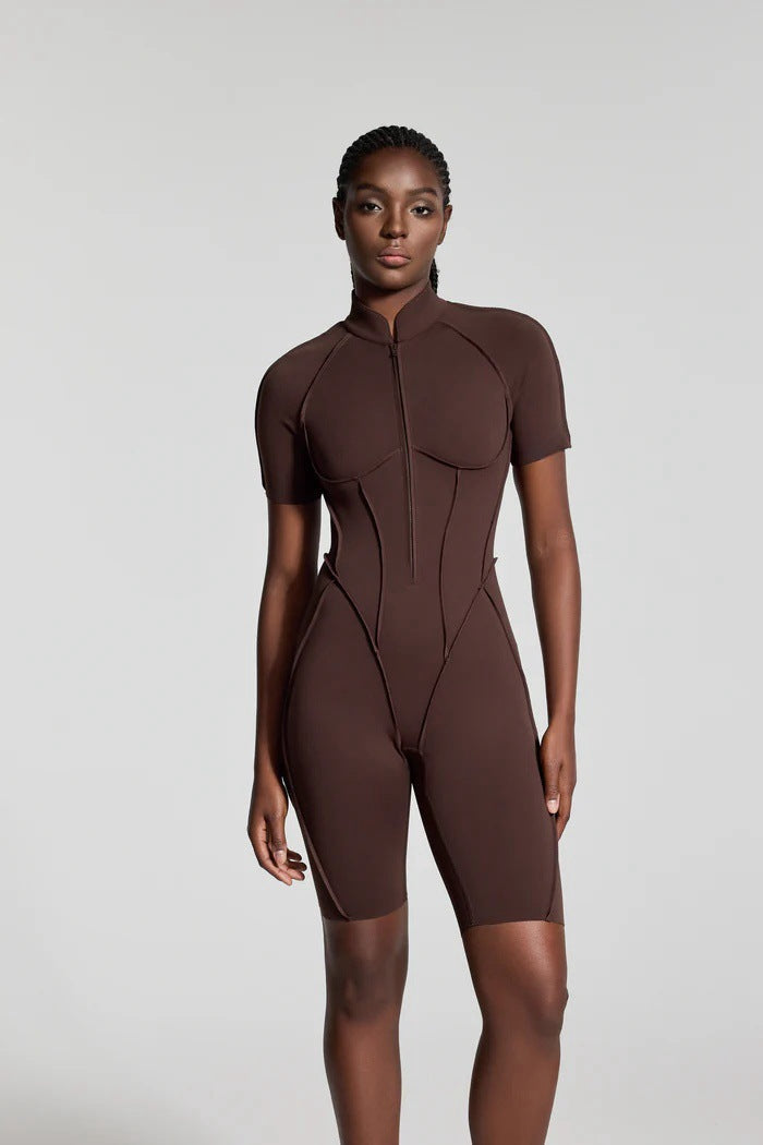 Women Fashion Solid Color Breathable Yoga Rompers