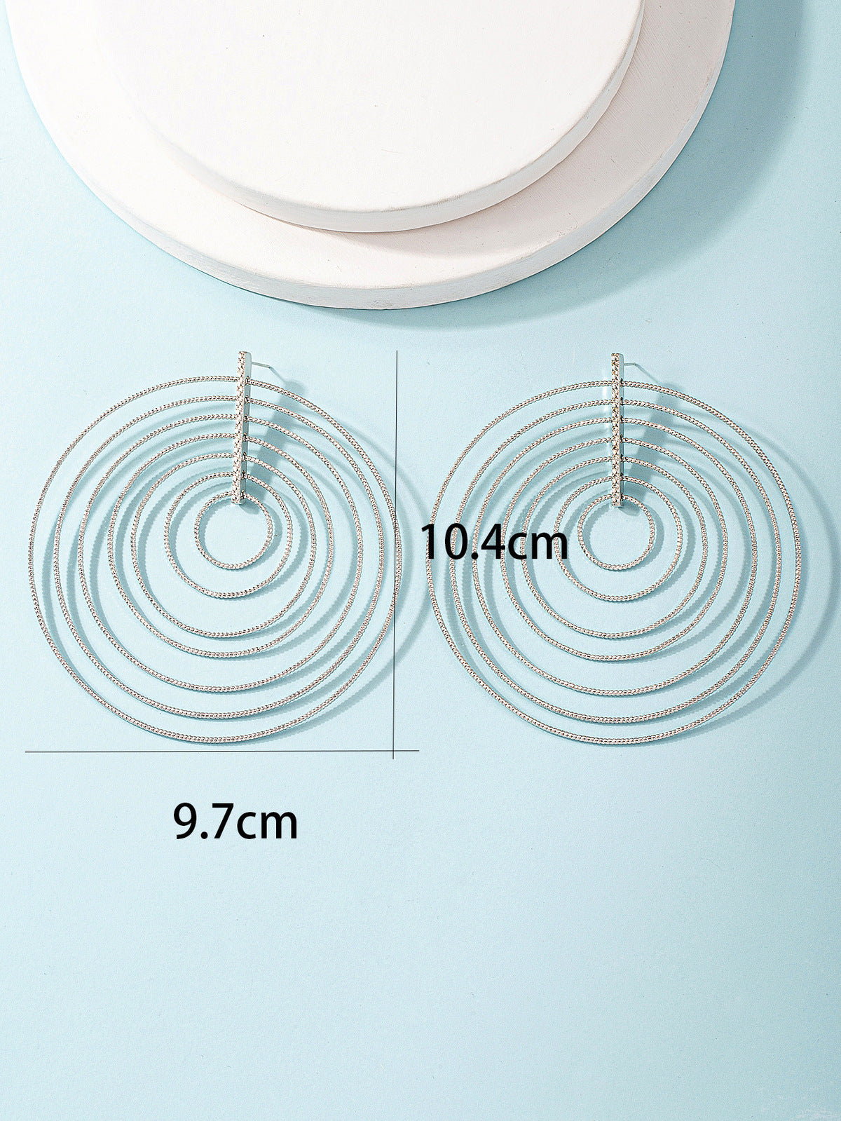 Multi-Layered Alloy Earrings Geometric Mori Style Jewelry