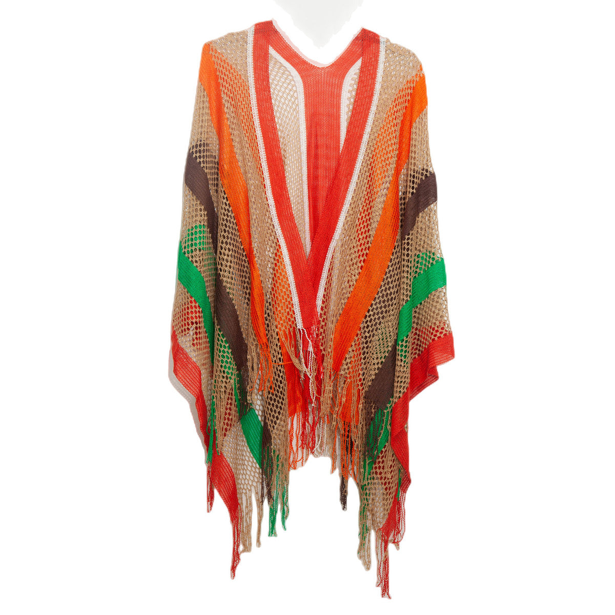 Women's Fashion Stripe Hollow Tassel Cover-Ups