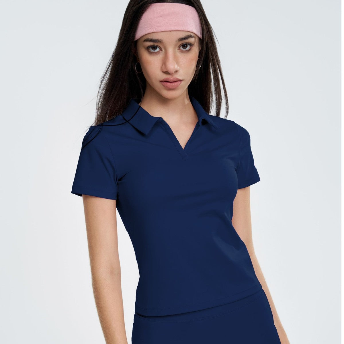 Women Casual Solid Color Nylon Short-Sleeve T-Shirt