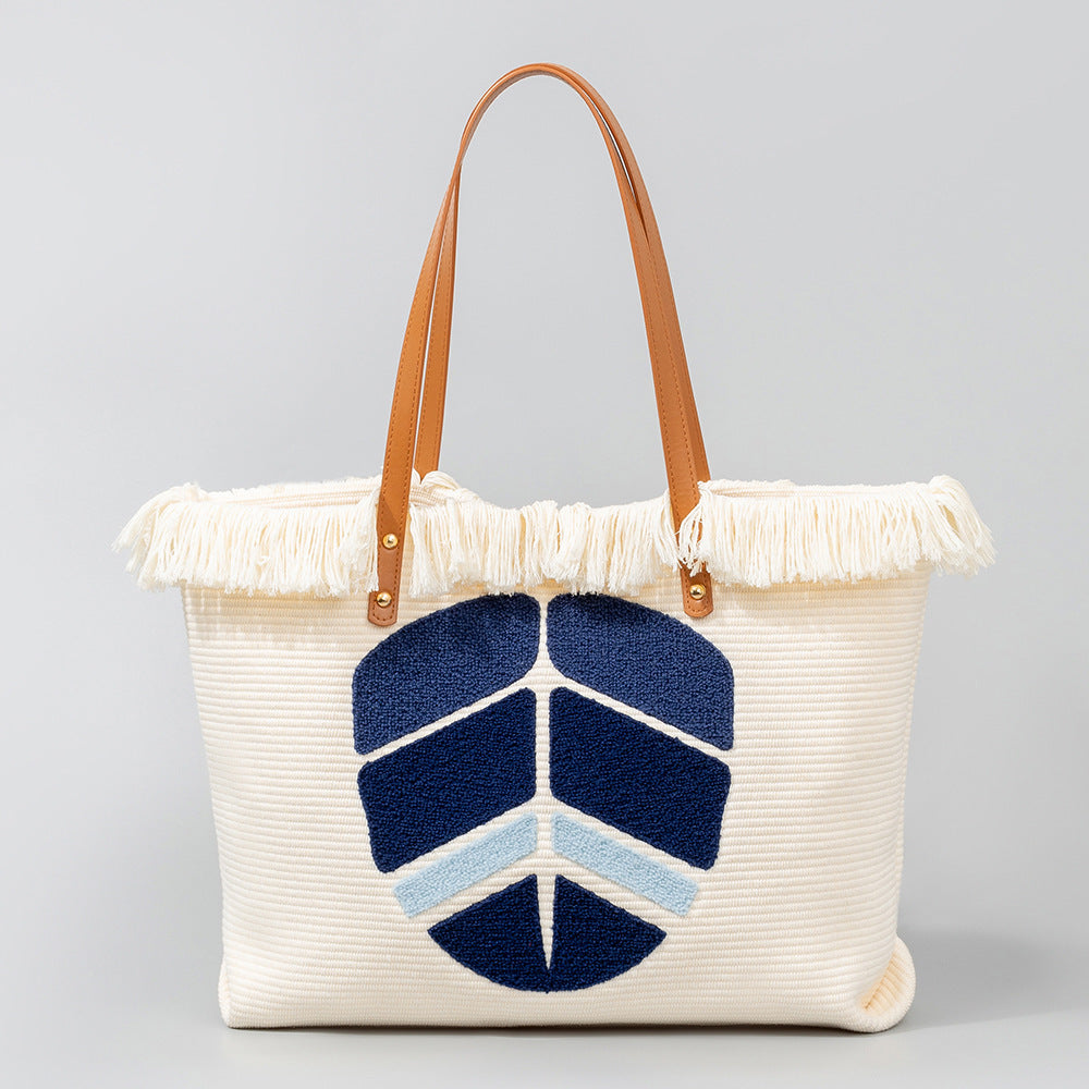 Bolsa de lona bordada con ojos bohemios