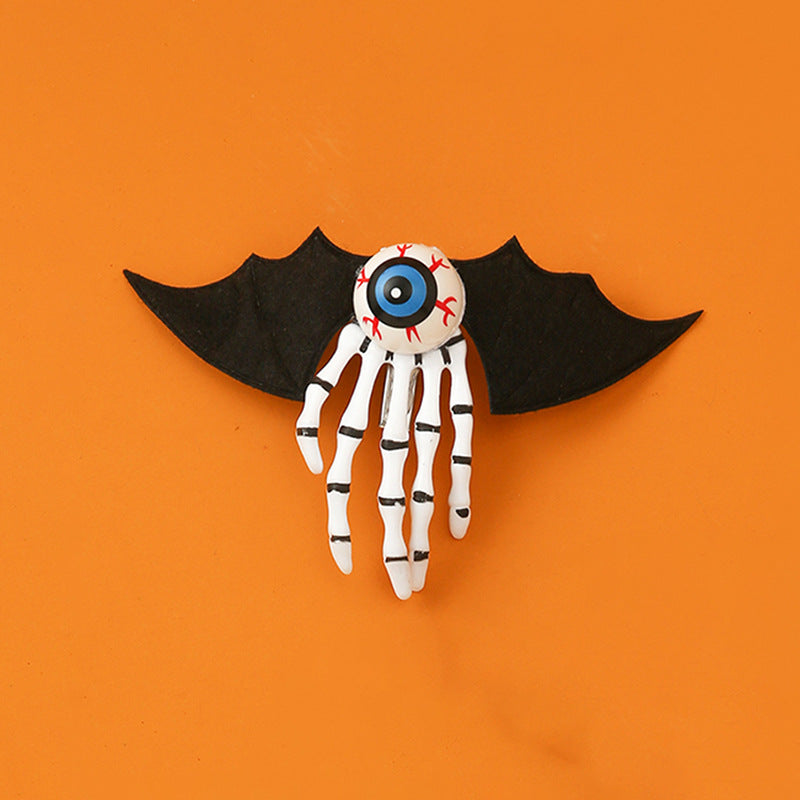 Pince à cheveux squelette drôle pour femme, motif horreur, Halloween