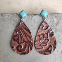 Boucles d'oreilles pendantes léopard bohème vintage pour femme