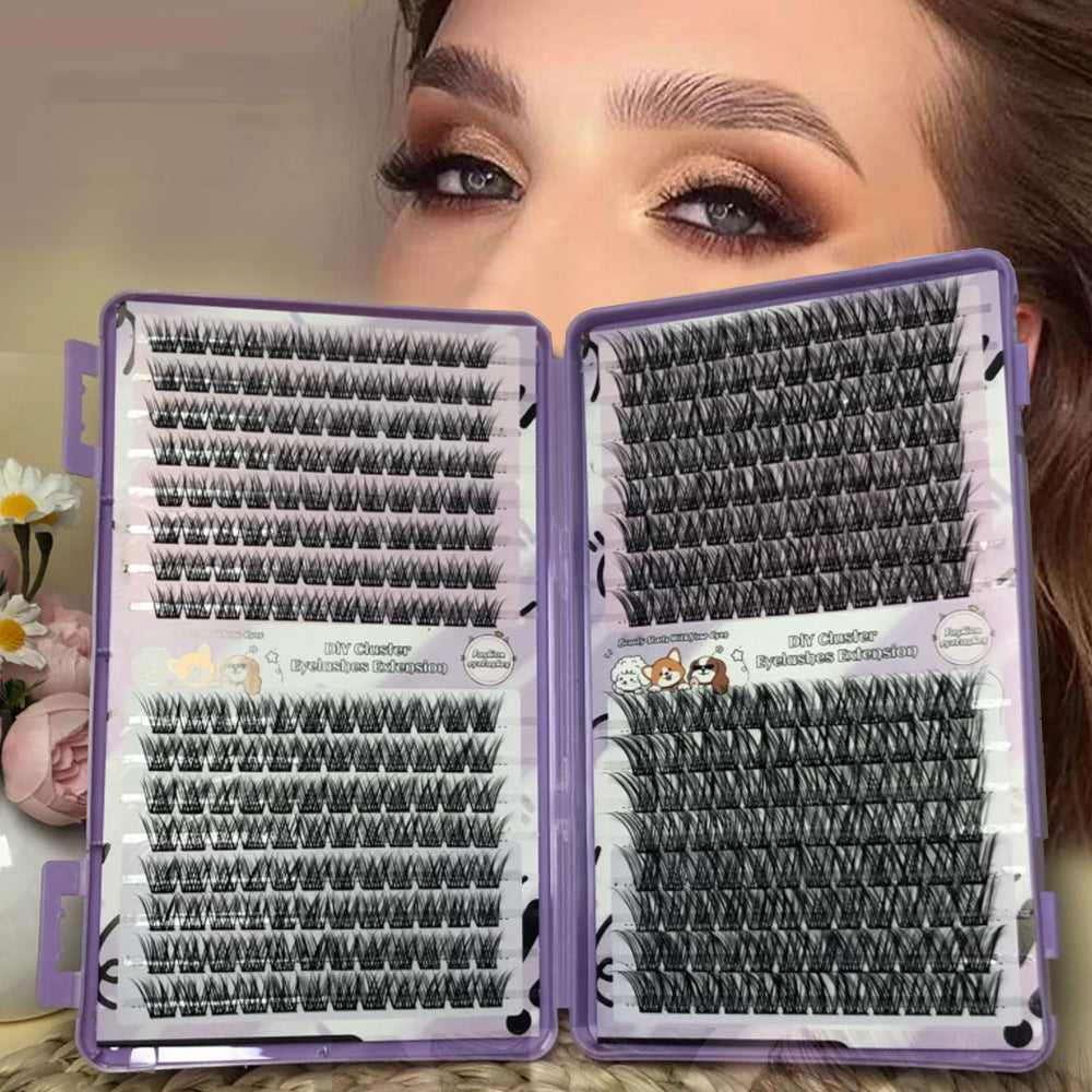 Faux cils mixtes à 32 rangées, en fibres chimiques