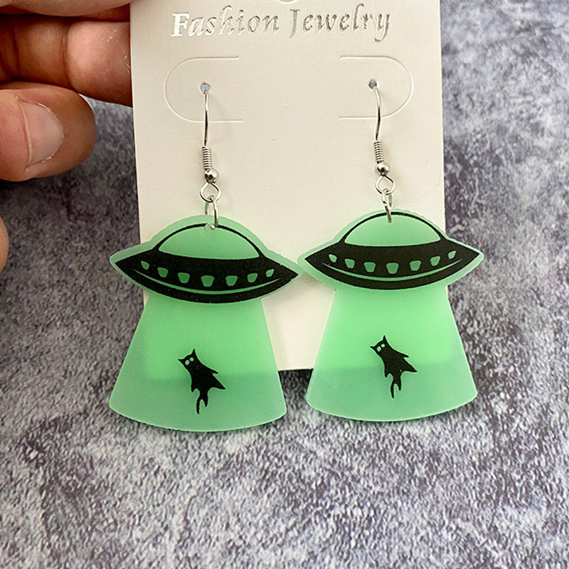Halloween Women Horror Funny Demon Ghost Acrylic Earrings