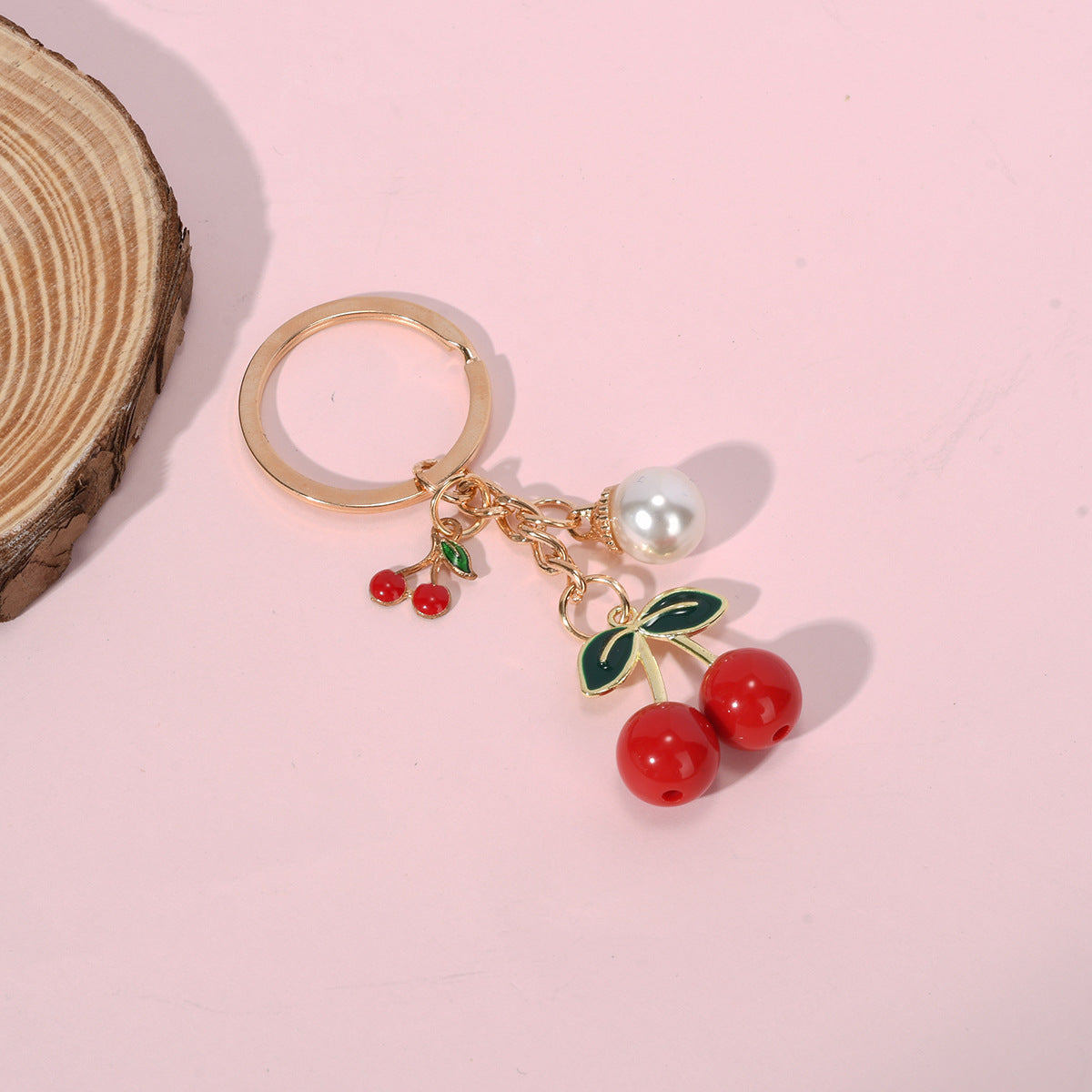 Fashion Red Cherry Fruit Key Chain