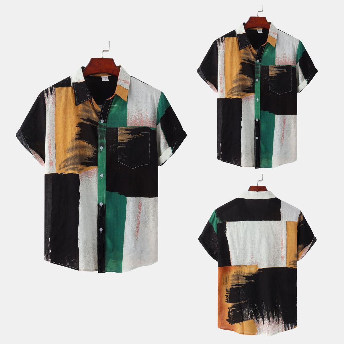 Camisa con estampado de flores diminutas en 3D para hombre, ideal para vacaciones de verano