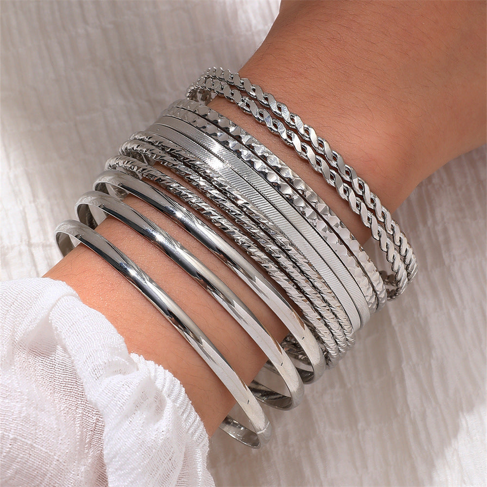 Conjunto de pulseras sencillas multicapa de estilo bohemio