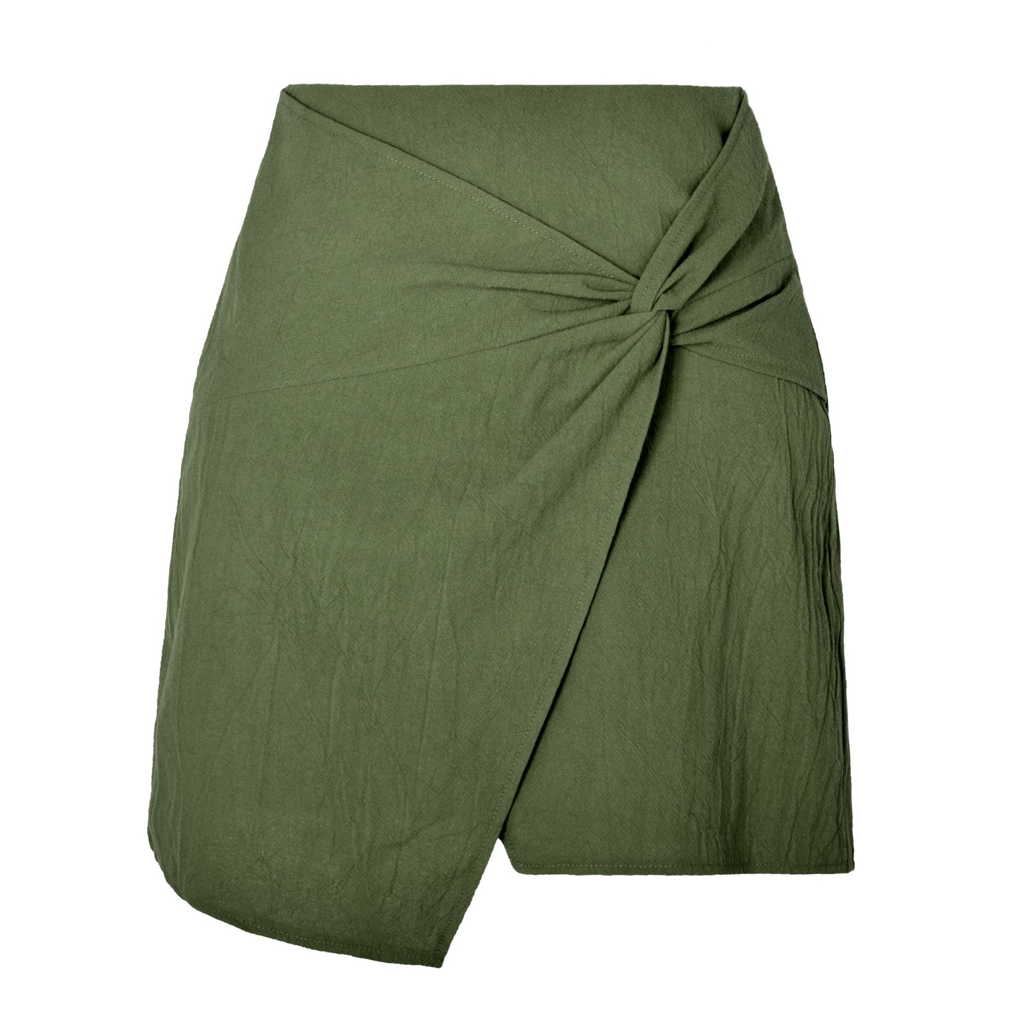 Falda irregular de cintura alta de color sólido de moda para mujer