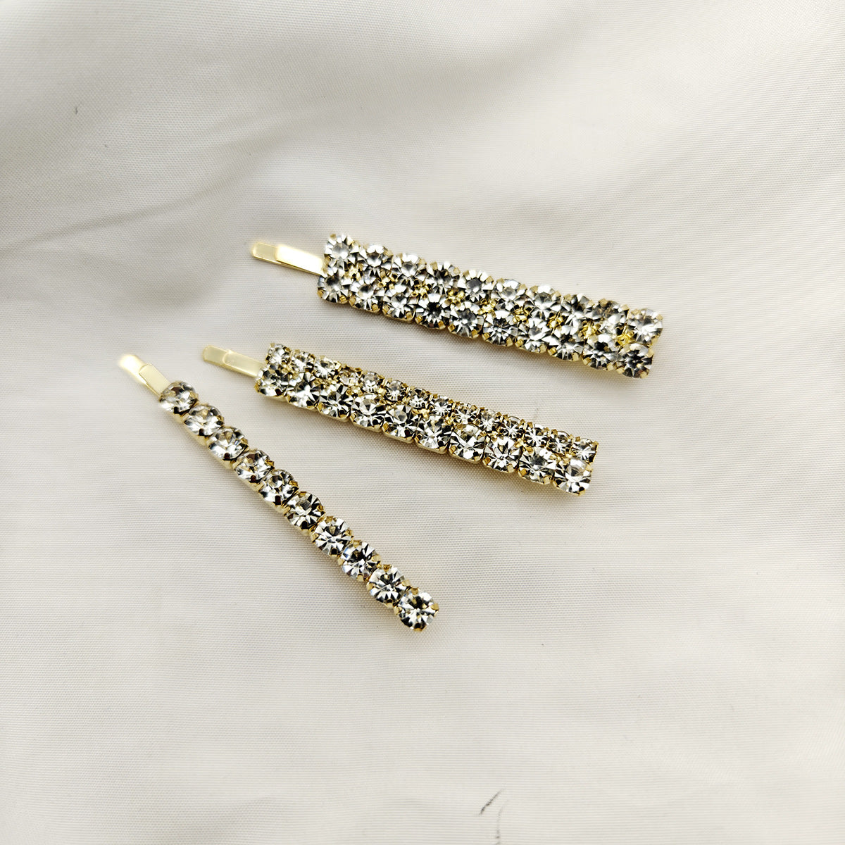 Women Fashion Simple Rhinestone Hairpin 3-Piece Set