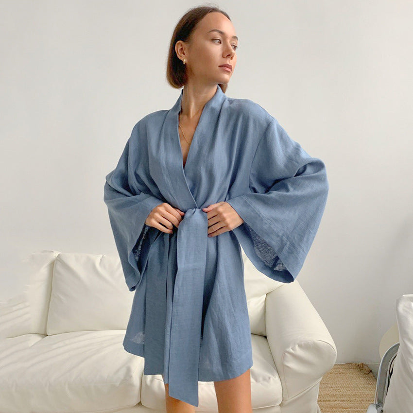 Autumn Women Fashion Cotton And Linen Pajamas