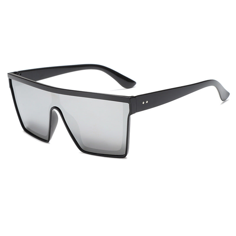 Gafas de sol de moda de una pieza con montura grande