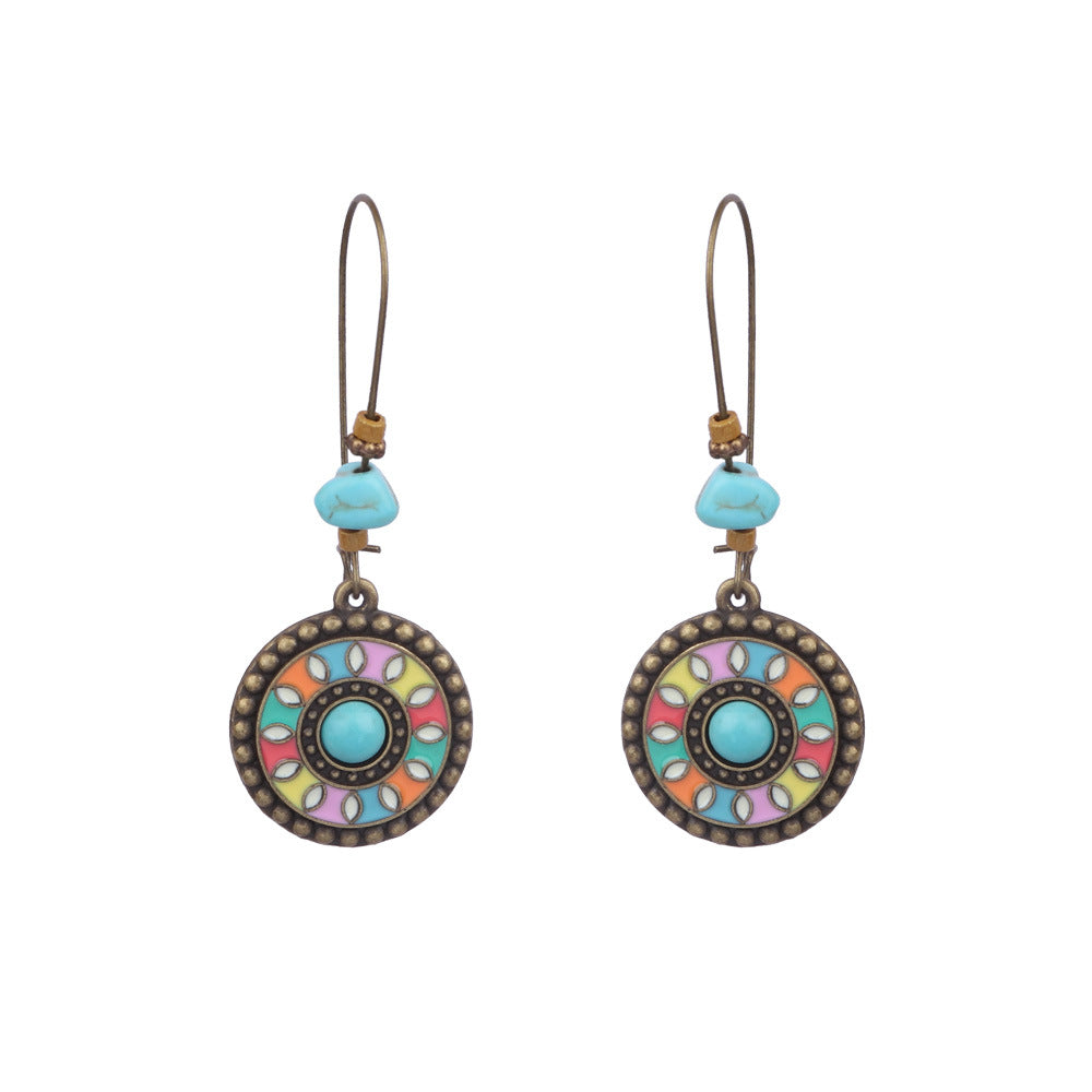 Boucles d'oreilles à pompons créatives de style ethnique bohème rétro