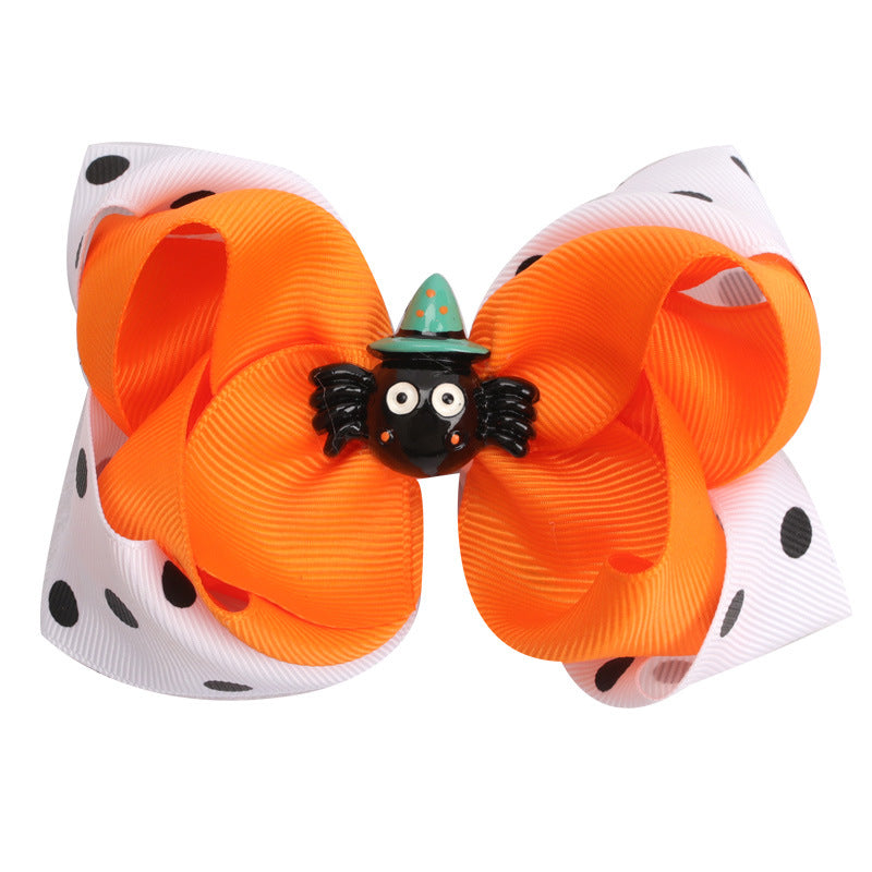 Pince à cheveux citrouille avec nœud pour enfants, accessoires pour cheveux d'Halloween