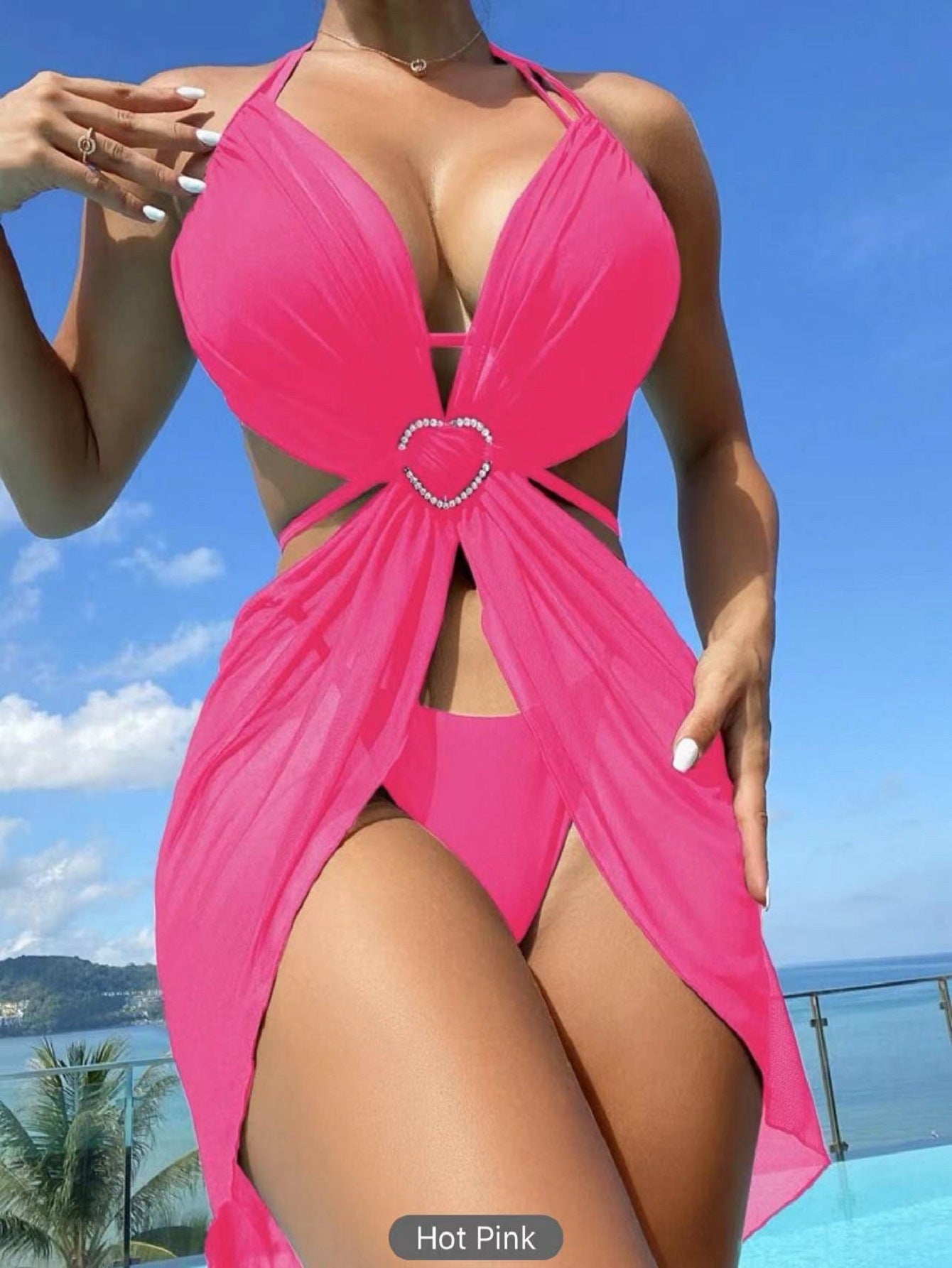 Conjunto de bikini sexy de tres piezas para mujer para vacaciones de verano