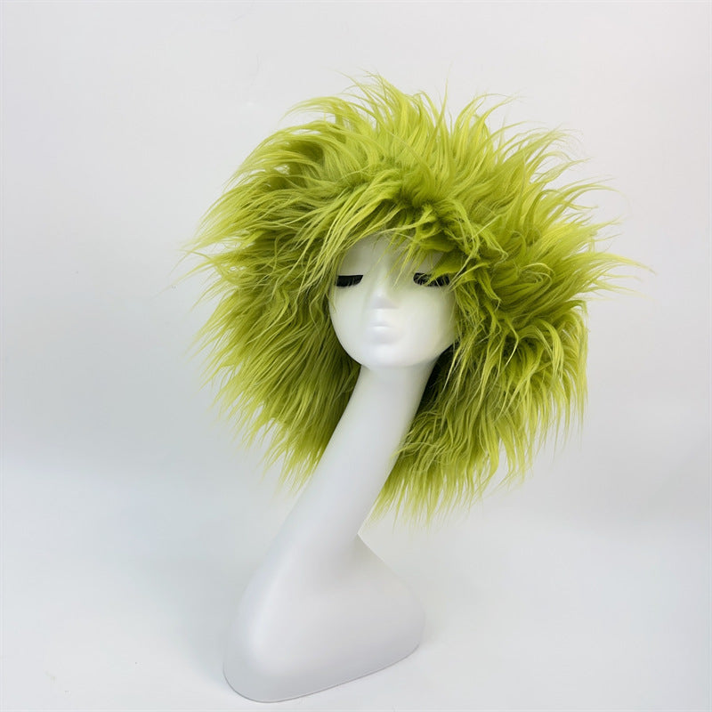 Chapeau de paille en fausse fourrure pour femme, couleurs unies