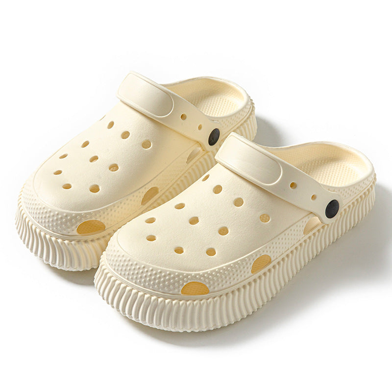 Pantuflas informales antideslizantes de suela gruesa a la moda para mujer