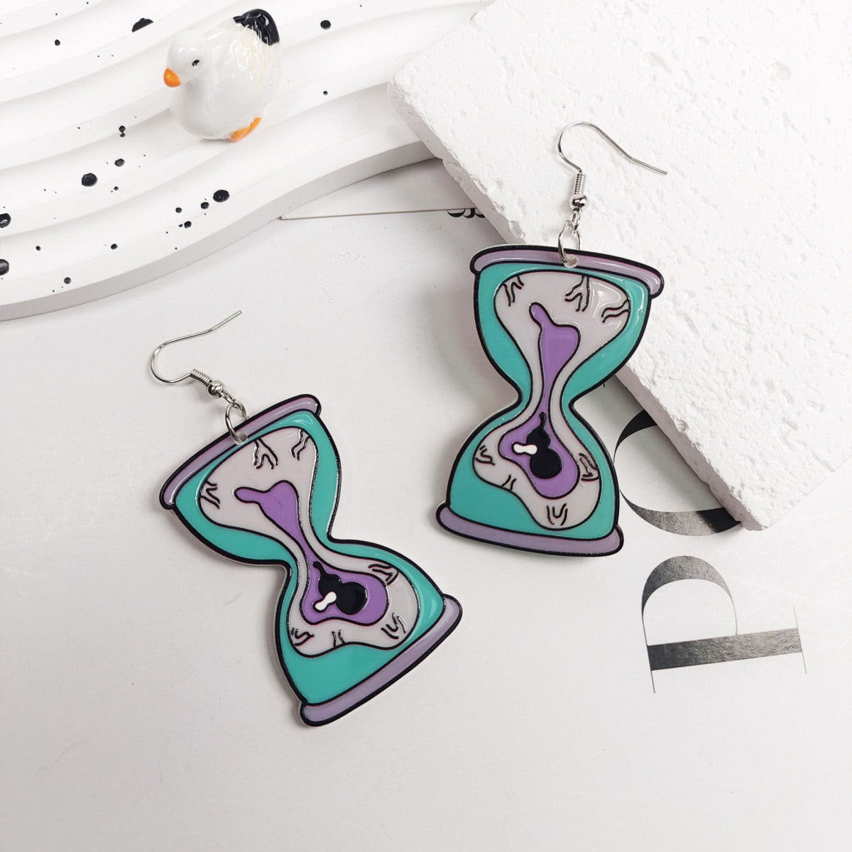 Pendientes acrílicos de Halloween para mujer con diseño de calavera de Diablo, fresa y lápida