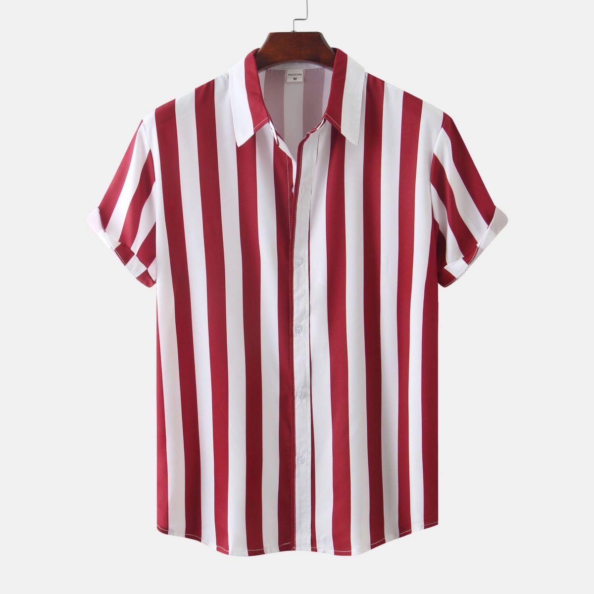 Men's Casual Vacation Stripe Print Short Sleeve Shirt