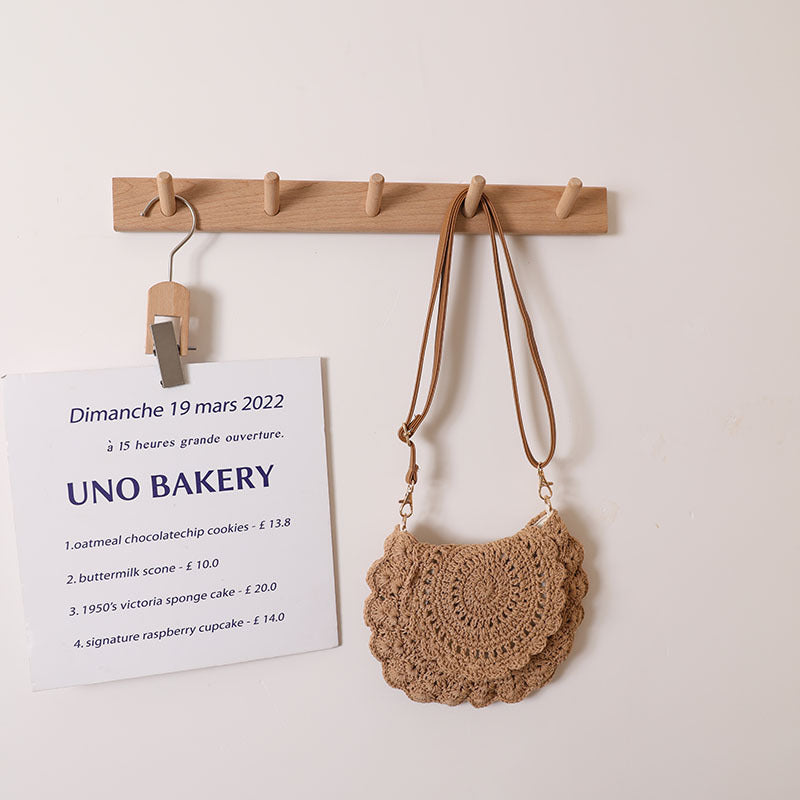 Bolso de hombro bohemio informal tejido - Mediano