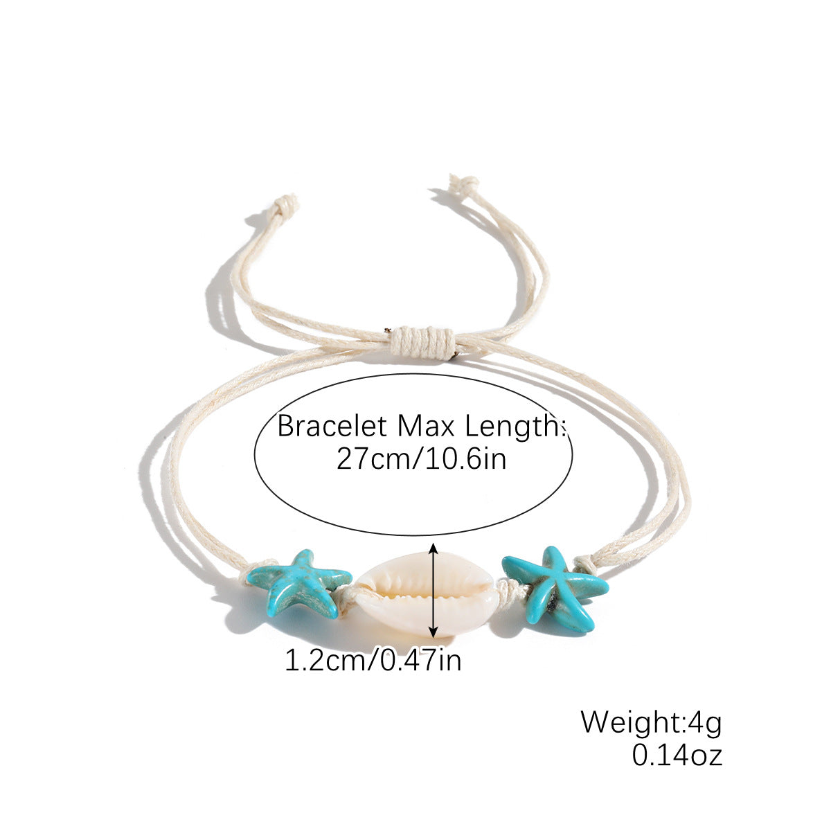 Women Fashion Boho Woven Knot Natural Shell Bracelet