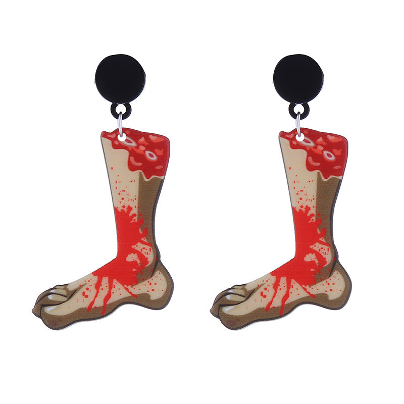 Halloween Women Funny Horror Ghost Bloodstain Acrylic Earrings