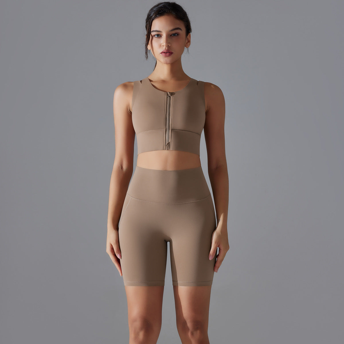 Women Yoga Solid Color Sports Two-Piece Set
