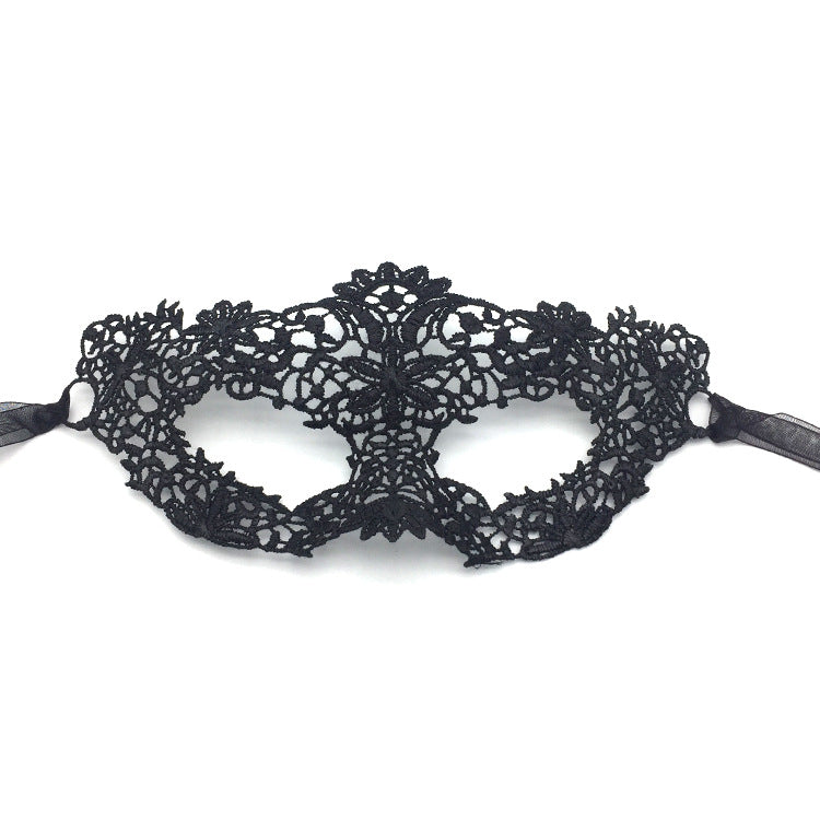Máscara de media cara de encaje simple para mujer para baile de Halloween