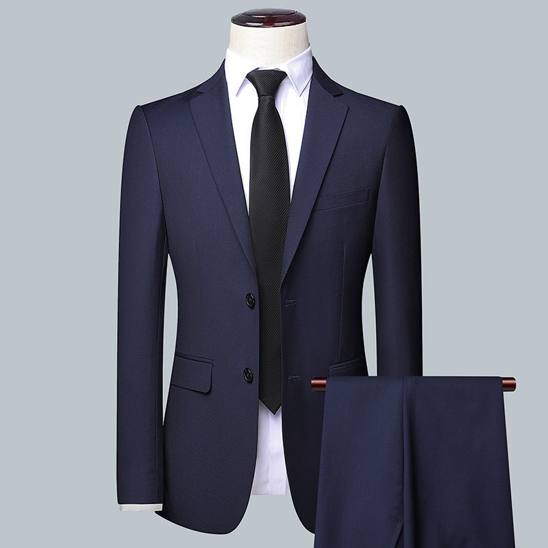 Conjunto de abrigo y pantalón de solapa para hombre, informal, de negocios, sin planchado