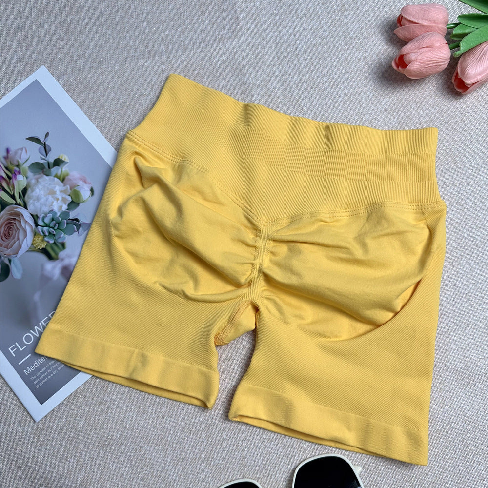 Short de yoga sans coutures élastique et décontracté pour femme