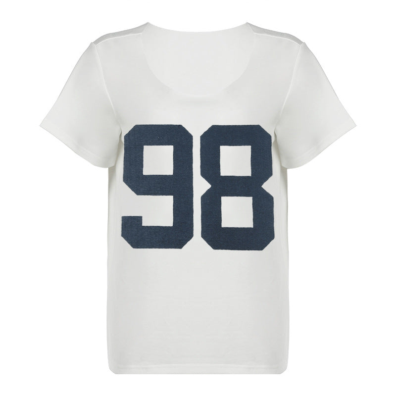 T-shirt ample à imprimé numérique pour femme, en polyester